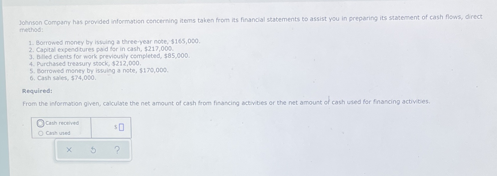 Answer asap please Johnson Company has provided