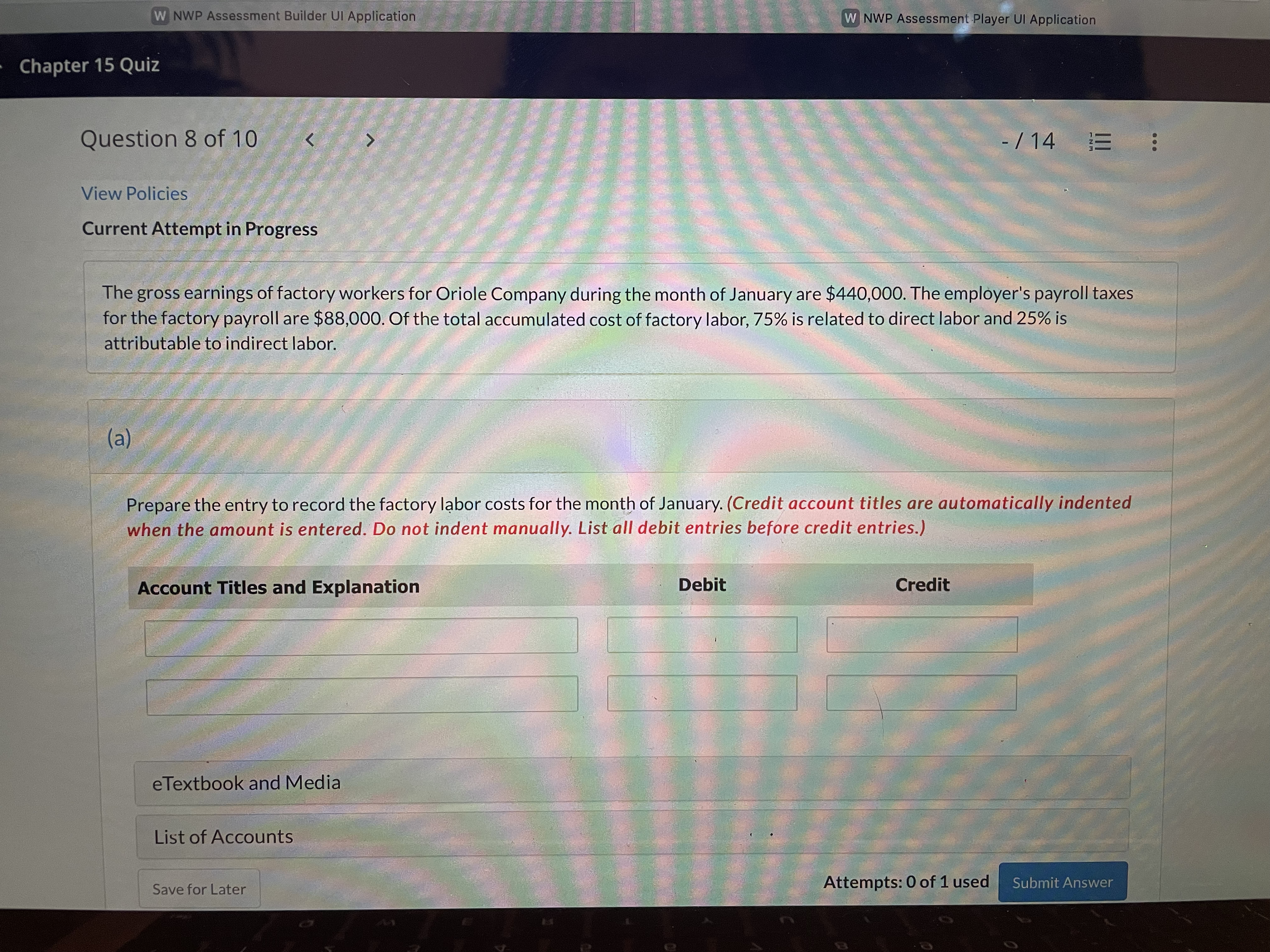 W NWP Assessment Builder UI Application W NWP