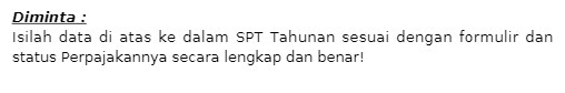 Diminta : Isilah data di atas ke dalam SPT