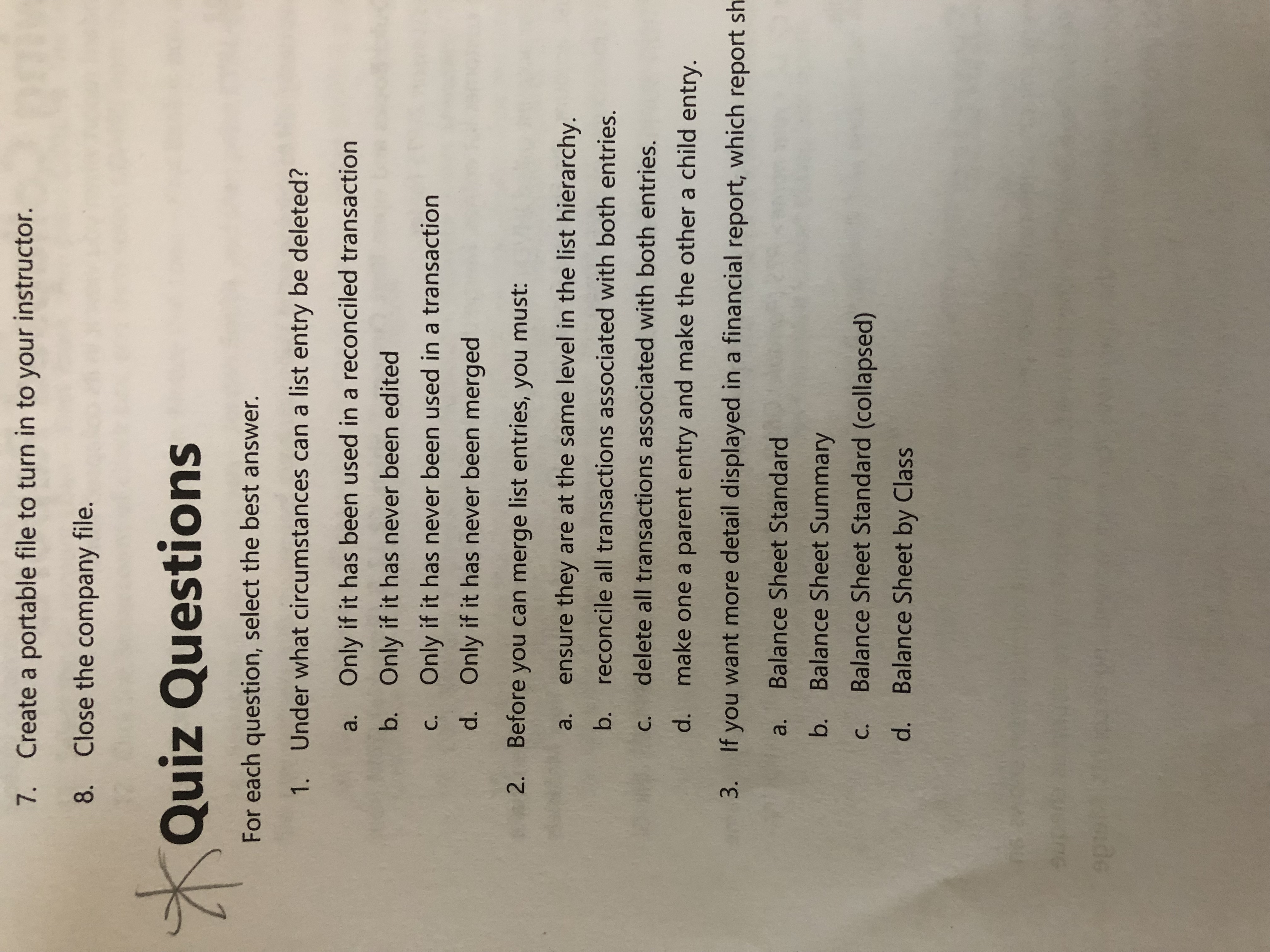 7. Create a portable file to turn in to your