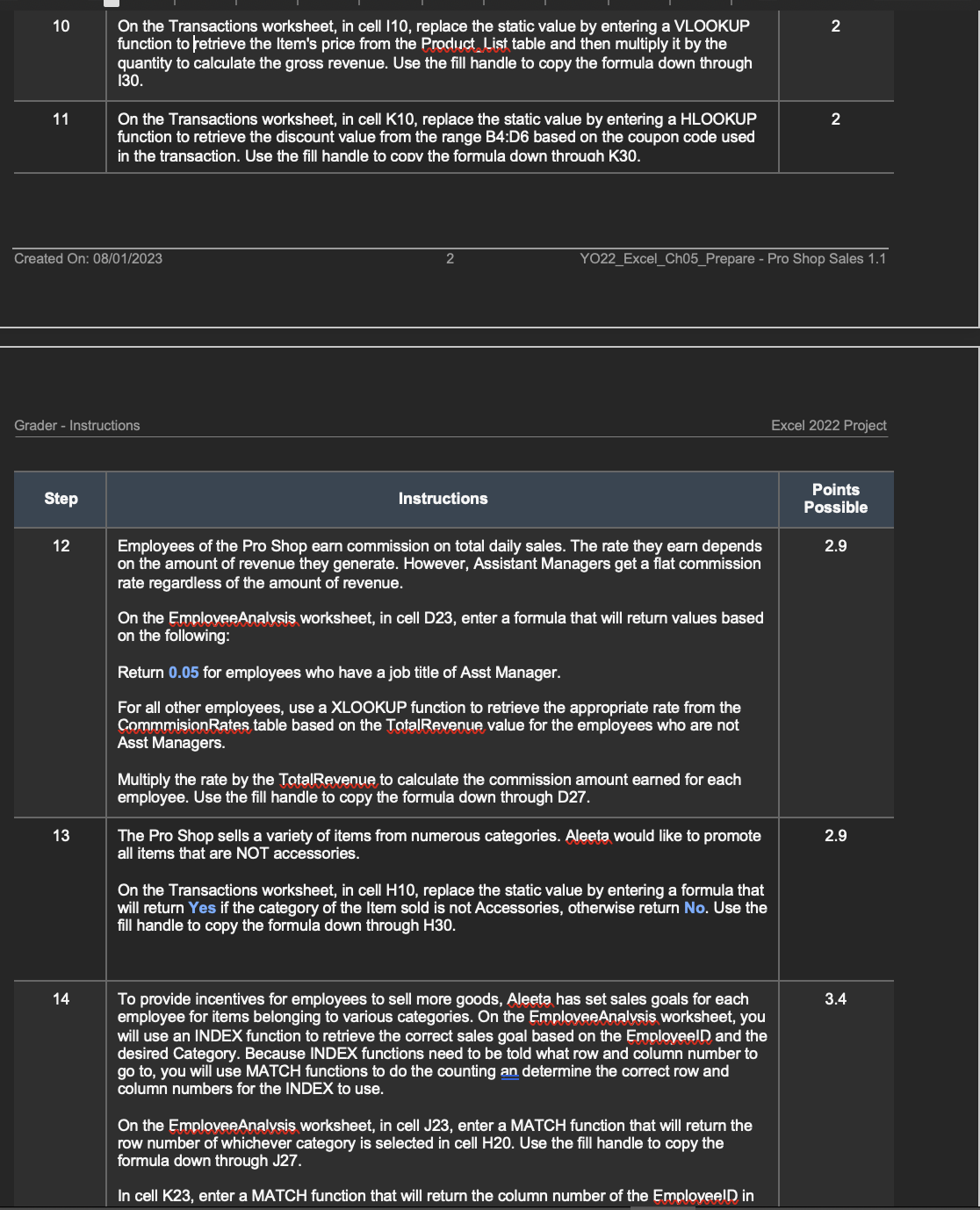On the Transactions worksheet, in cell 110,