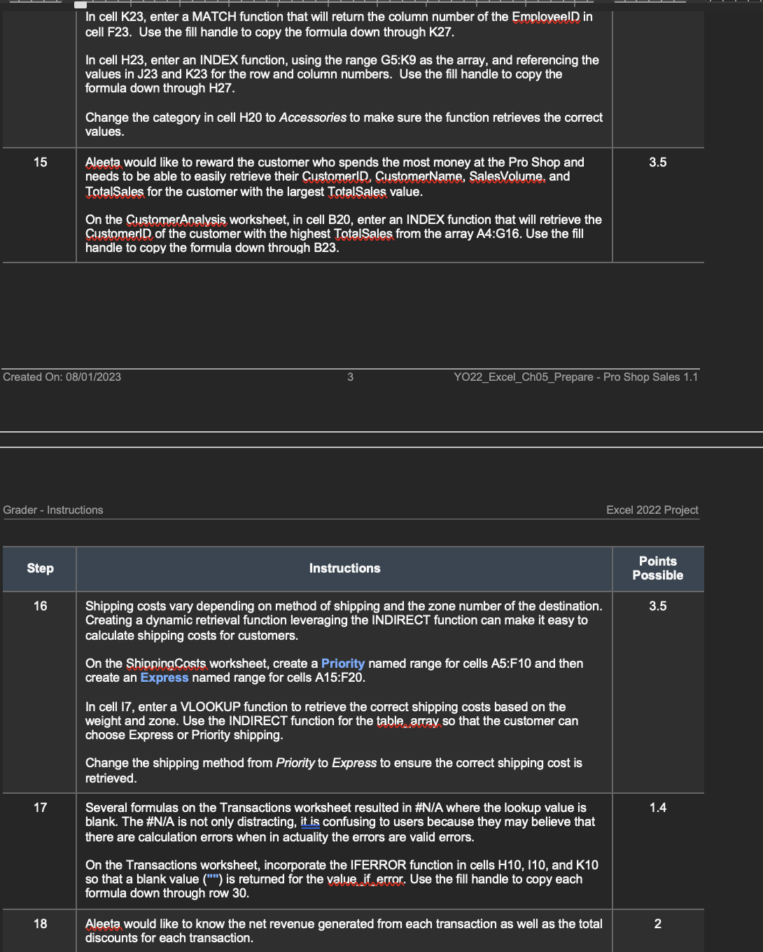 On the Transactions worksheet, in cell 110,