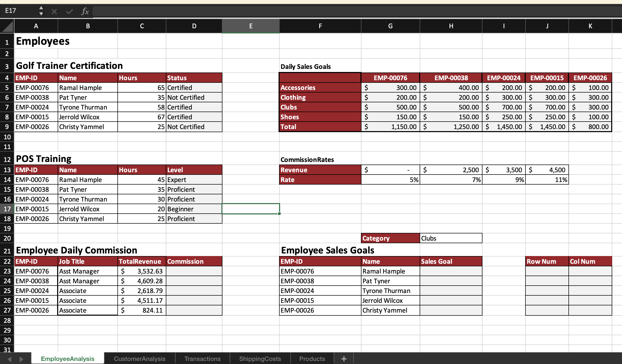On the Transactions worksheet, in cell 110,