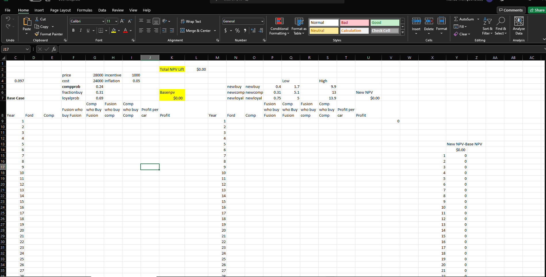 An updated worksheet that transforms the provided