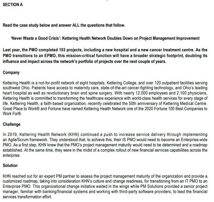 STUDY CASE STRATEGIC PROJECT MANAGEMENT ONE