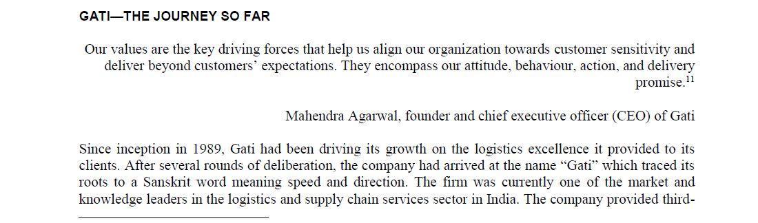 1. Determine whether Gati's current express