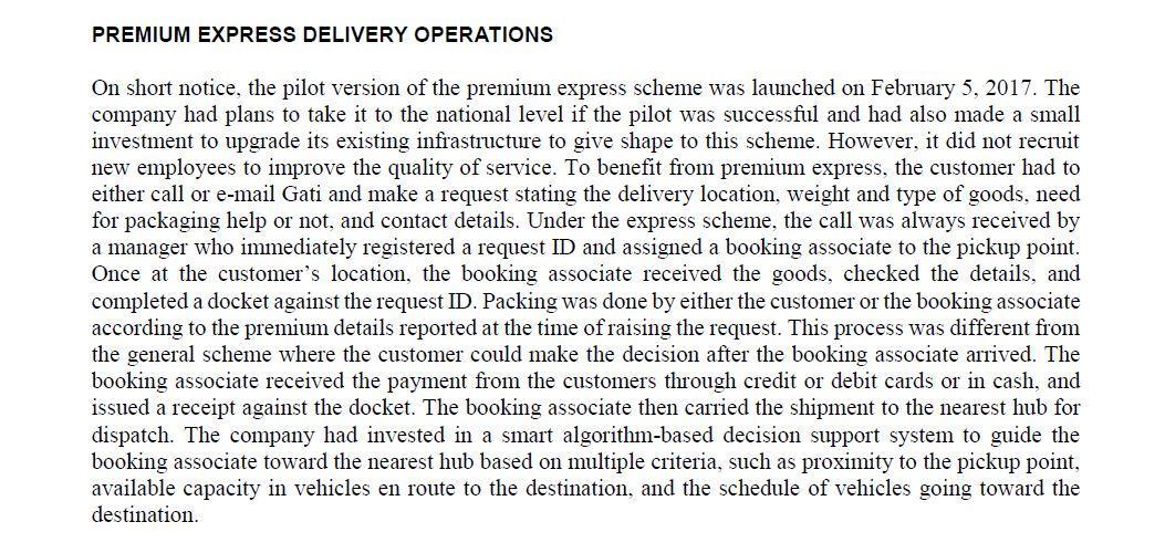 1. Determine whether Gati's current express