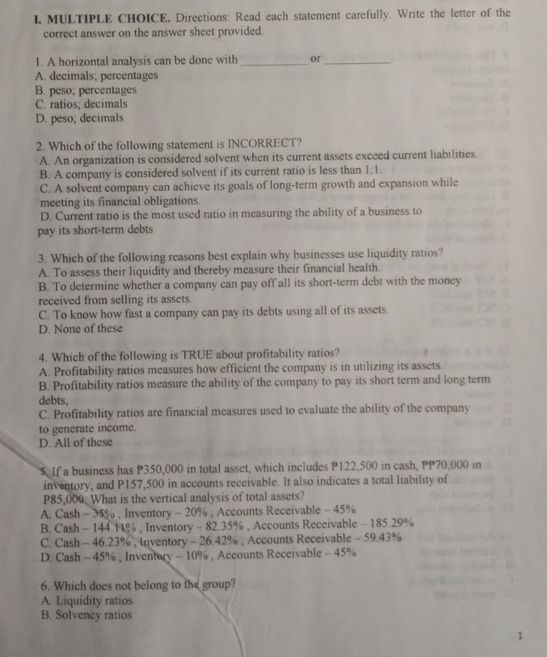 Direction: Answer the following questions, please