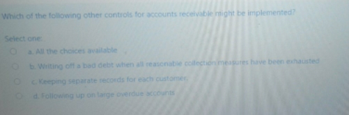 accounts..... Which of the following other