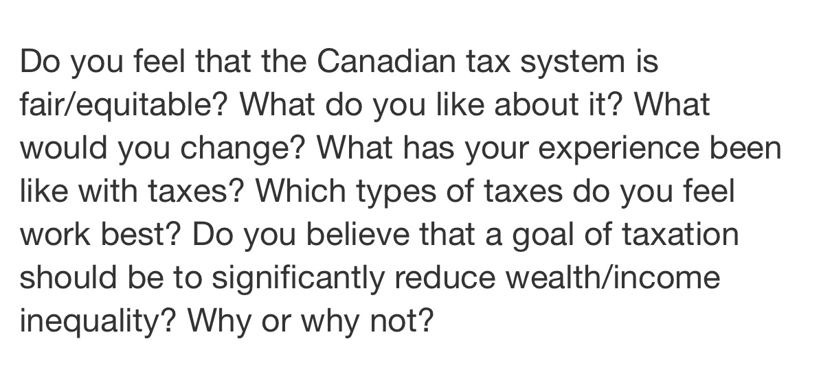 Do you feel that the Canadian tax system is