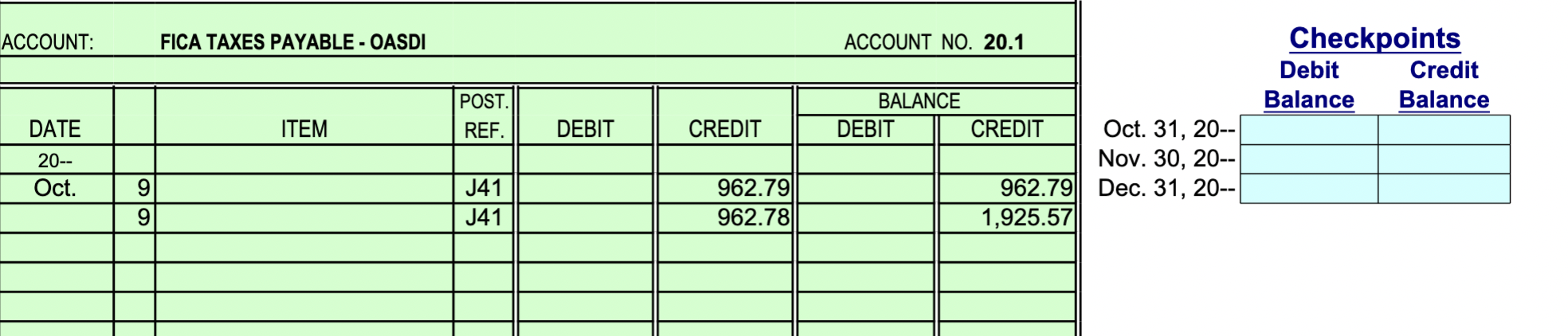 JOURNAL Page 41 POST. DATE DESCRIPTION REF. DEBIT