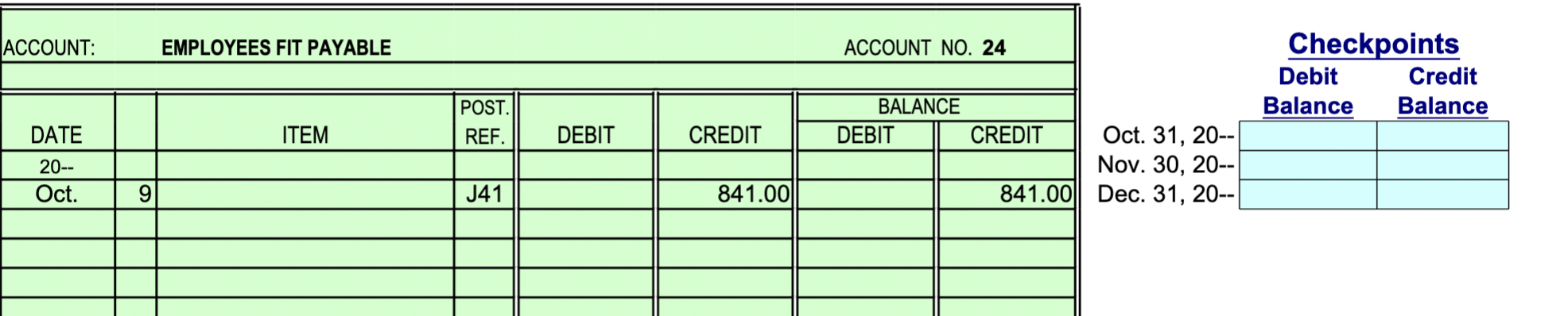 JOURNAL Page 41 POST. DATE DESCRIPTION REF. DEBIT