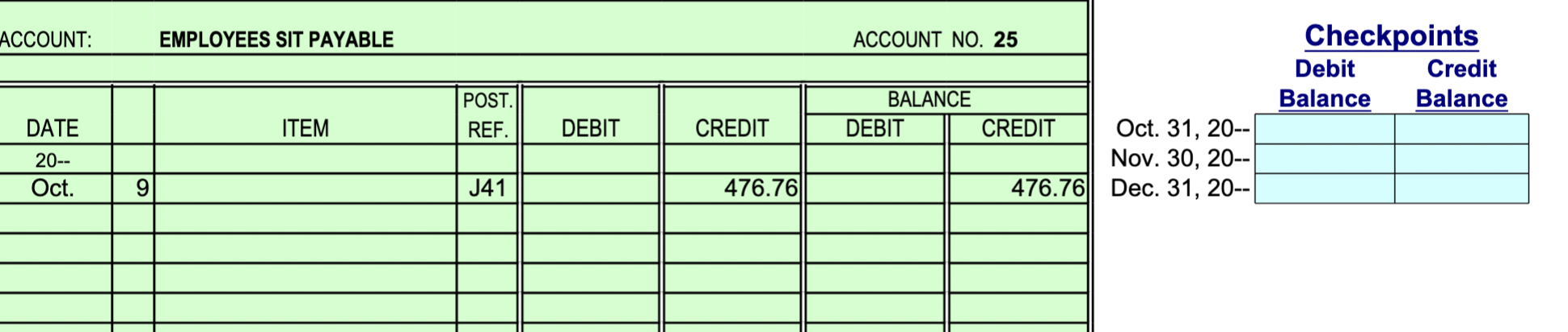 JOURNAL Page 41 POST. DATE DESCRIPTION REF. DEBIT