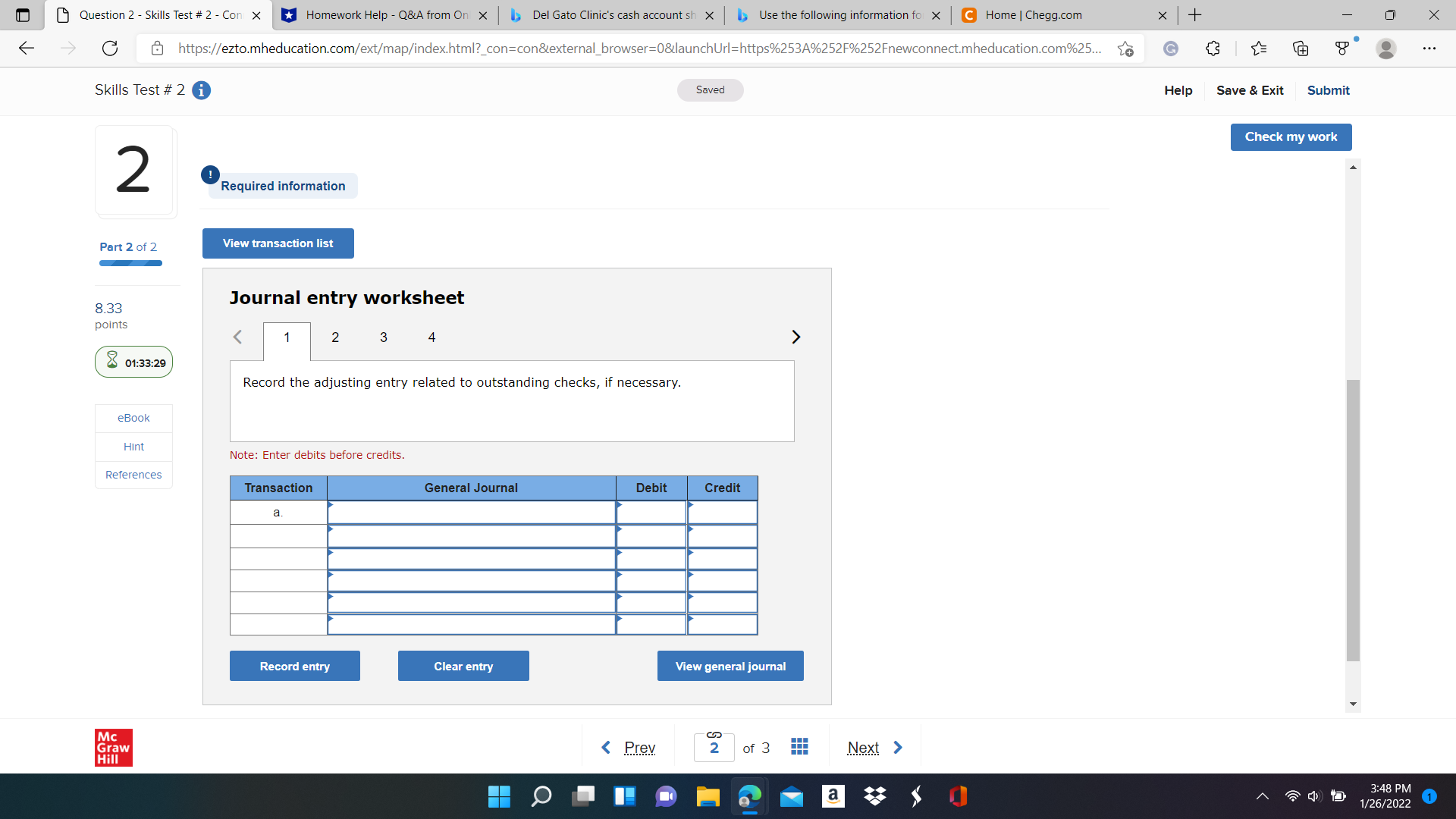 Question 2 - Skills Test # 2 - Con X *Homework
