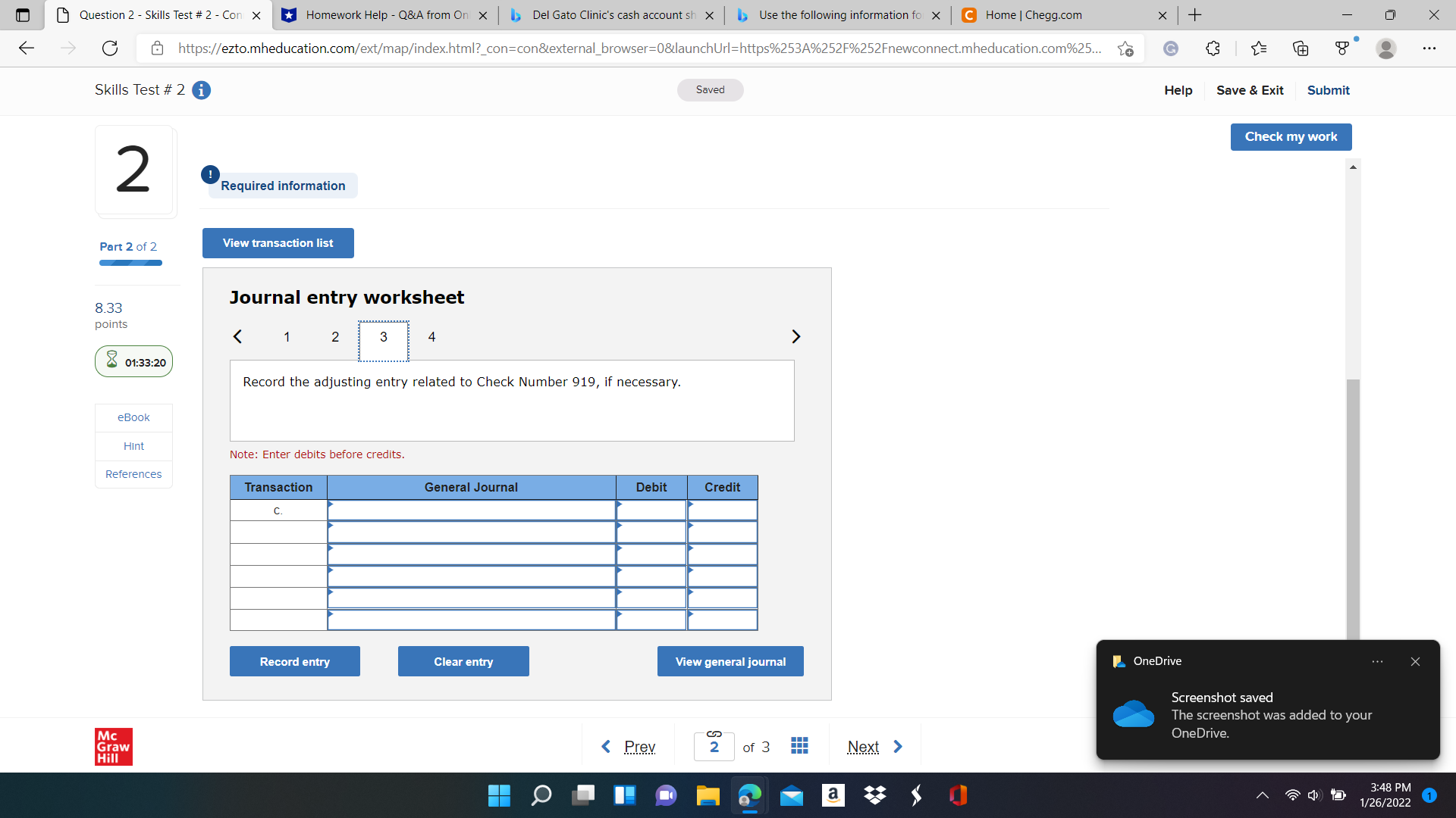 Question 2 - Skills Test # 2 - Con X *Homework