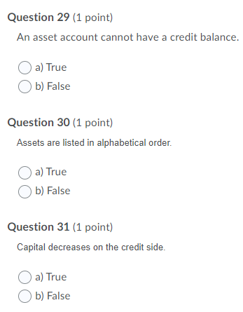 Question 1 (1 point) What does a balance sheet