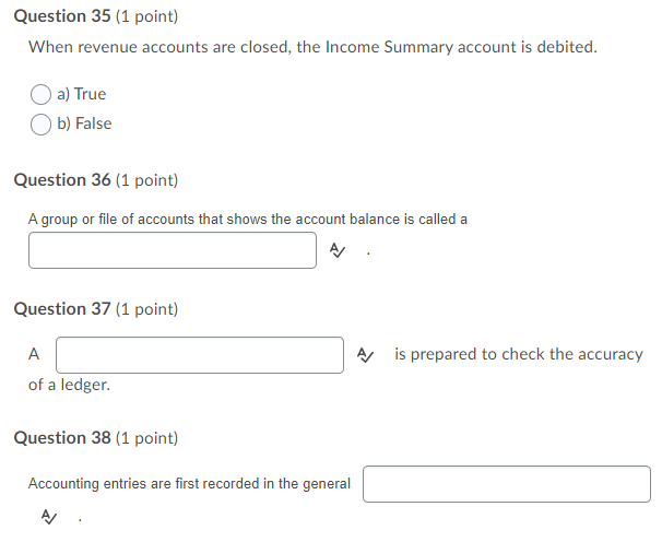 Question 1 (1 point) What does a balance sheet