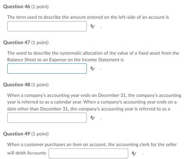 Question 1 (1 point) What does a balance sheet