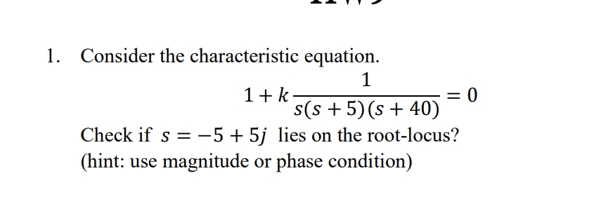 N8 1. Consider the characteristic equation. 1 1 +