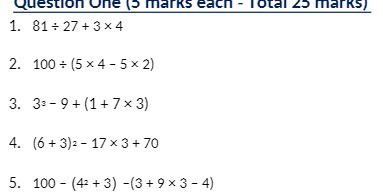 Question Une () marks each - lotal z) marks) 1.