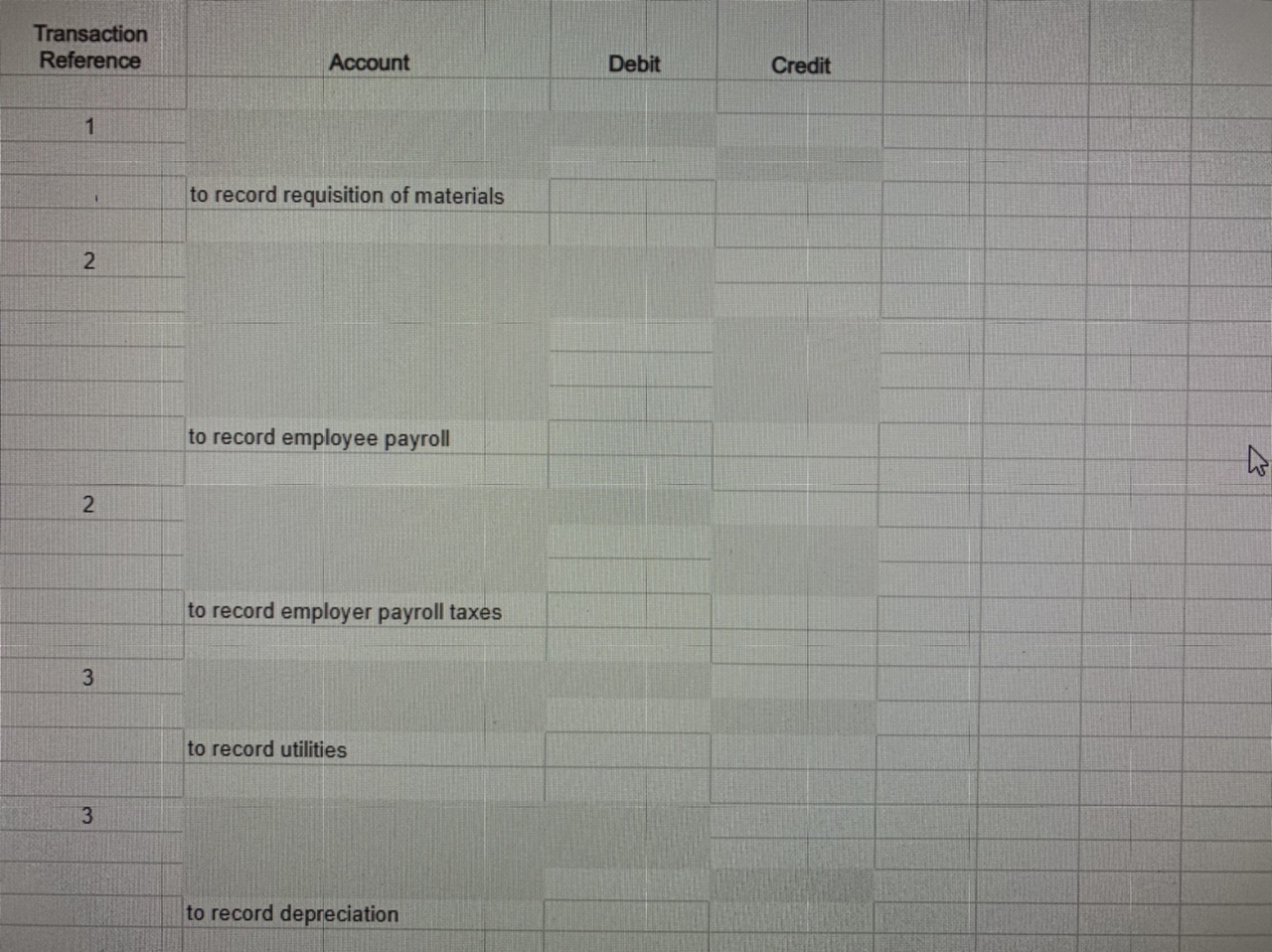 Below is the accounting problem. Spaces are exact