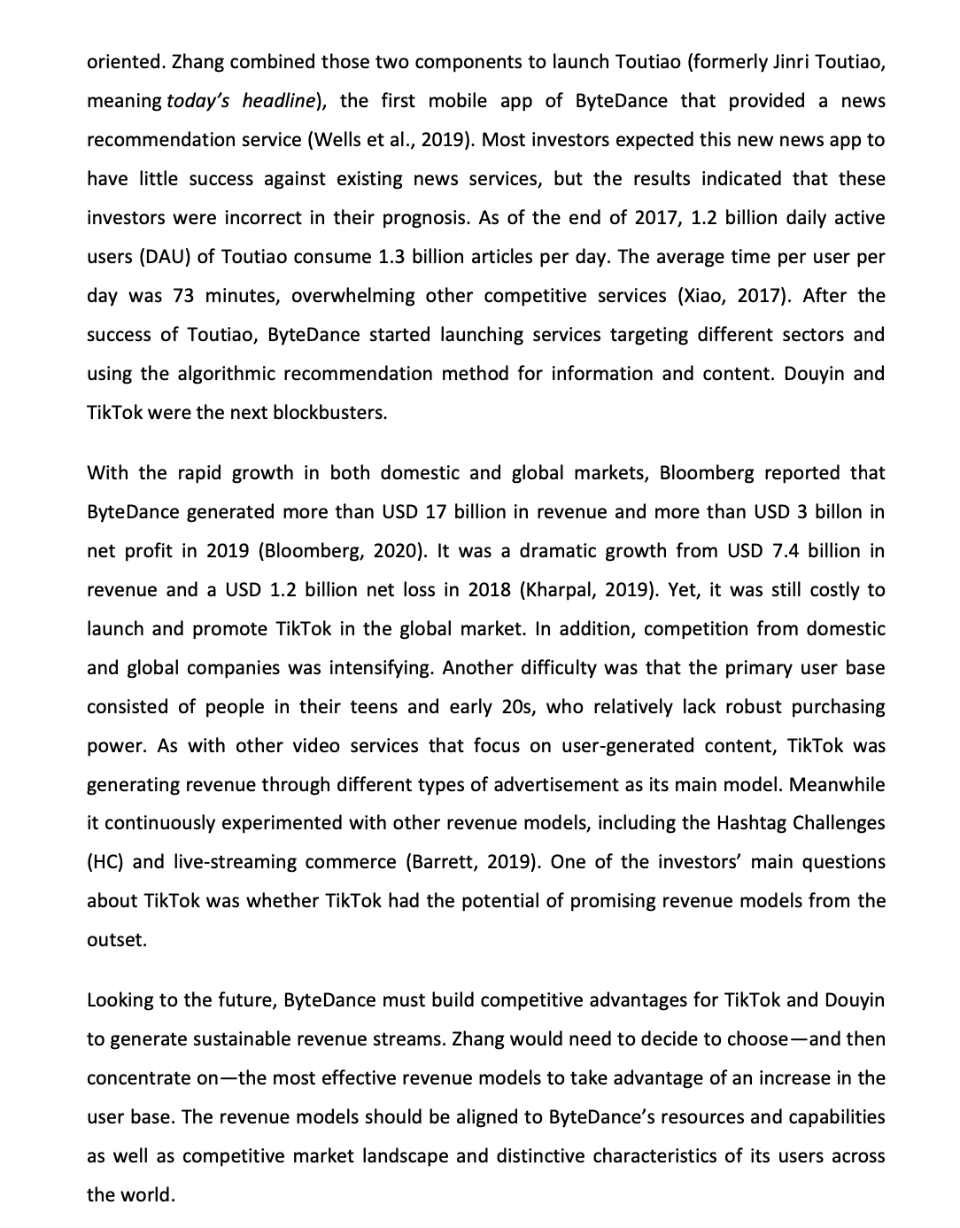 ByteDance: TikTok and Douyin in Online Streaming