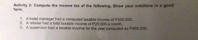 Please answer it. Thank you Activity 2: Compute