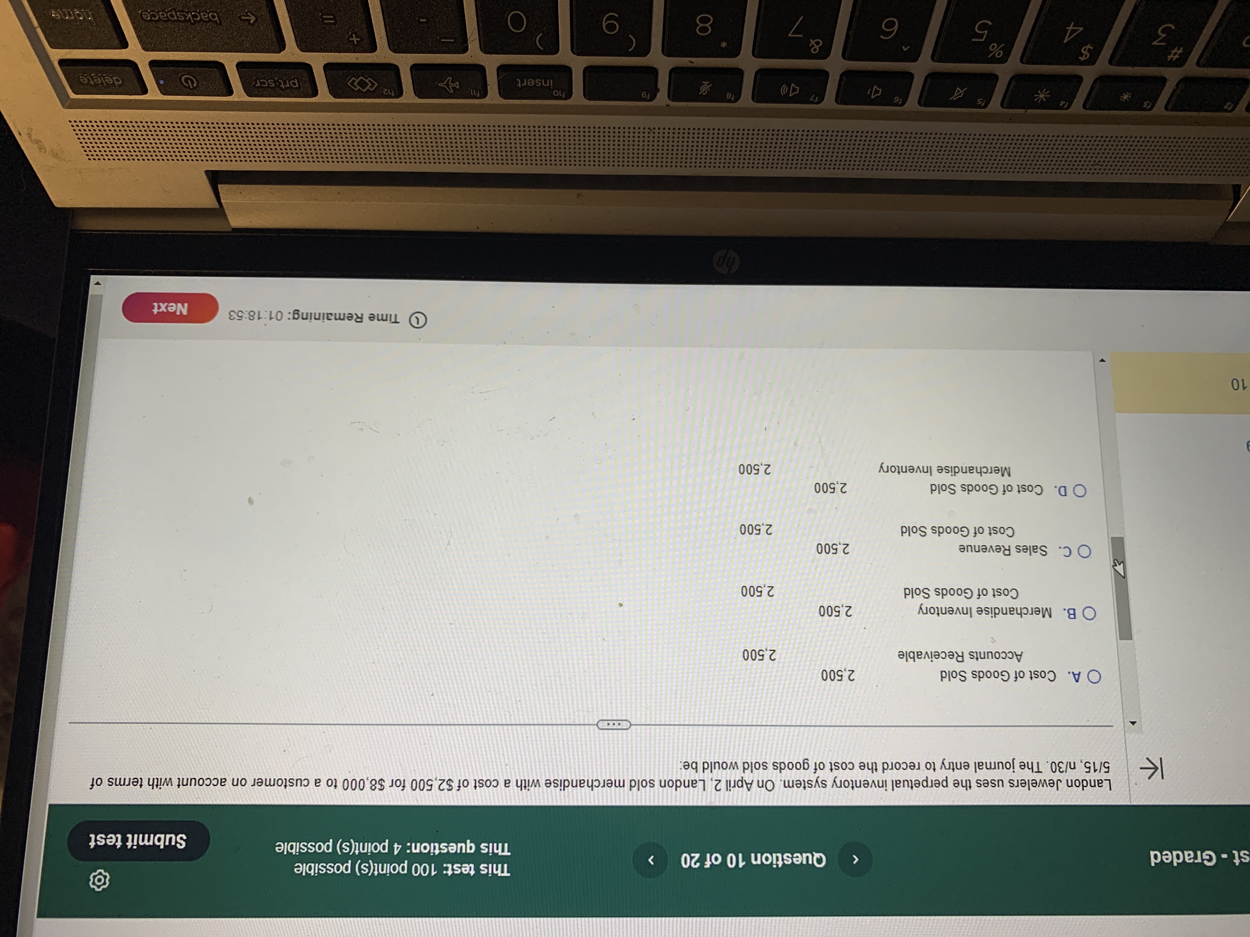 This test: 100 point(s) possible st - Graded