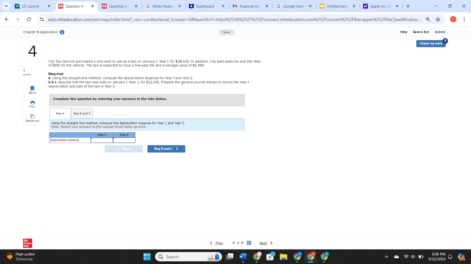 CH. 8 APPLICATION question 3 v I maunch x [