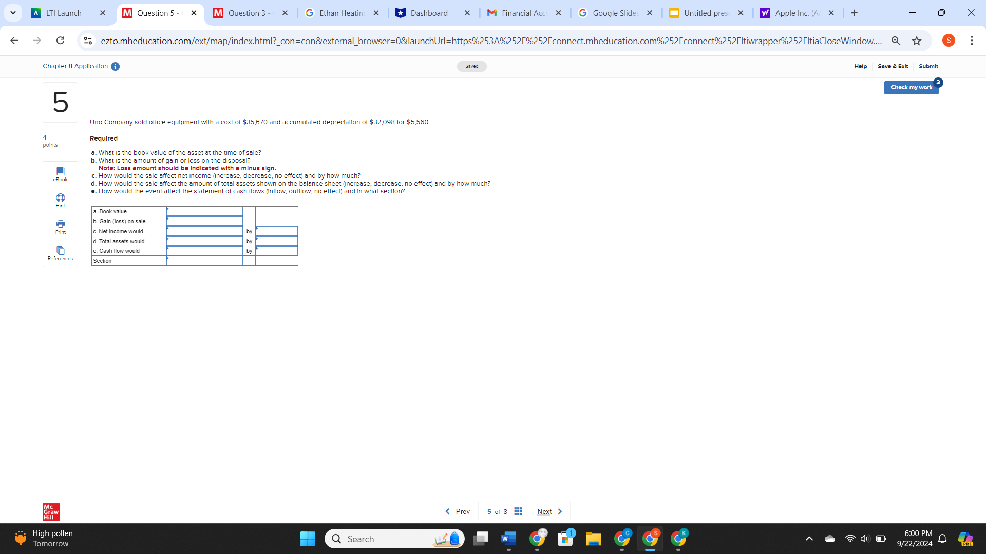 CH. 8 APPLICATION question 3 v I maunch x [