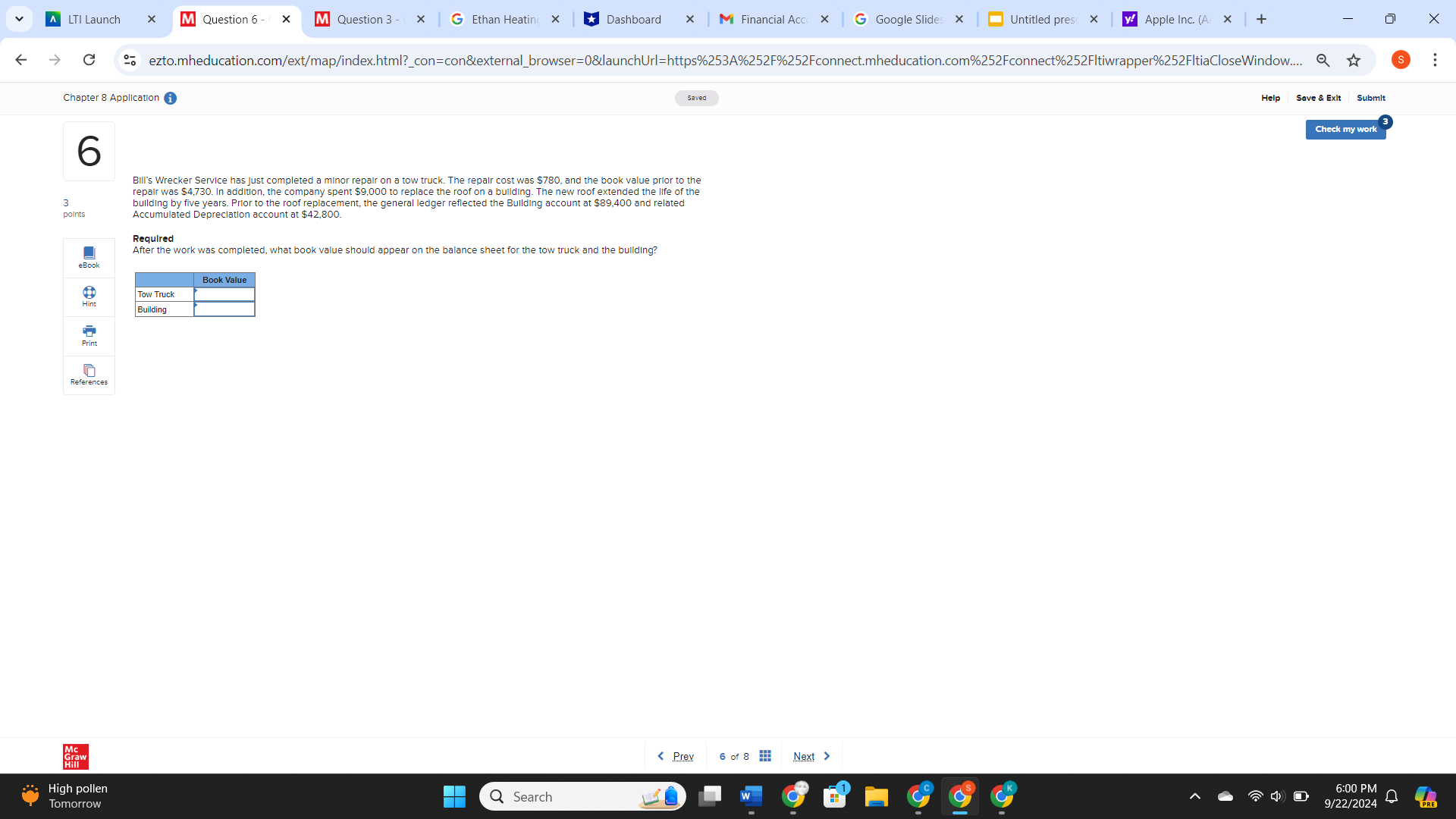 CH. 8 APPLICATION question 3 v I maunch x [