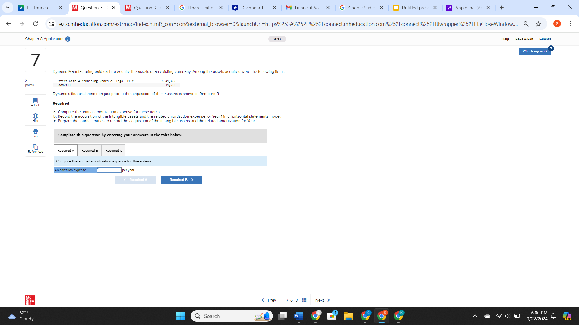 CH. 8 APPLICATION question 3 v I maunch x [