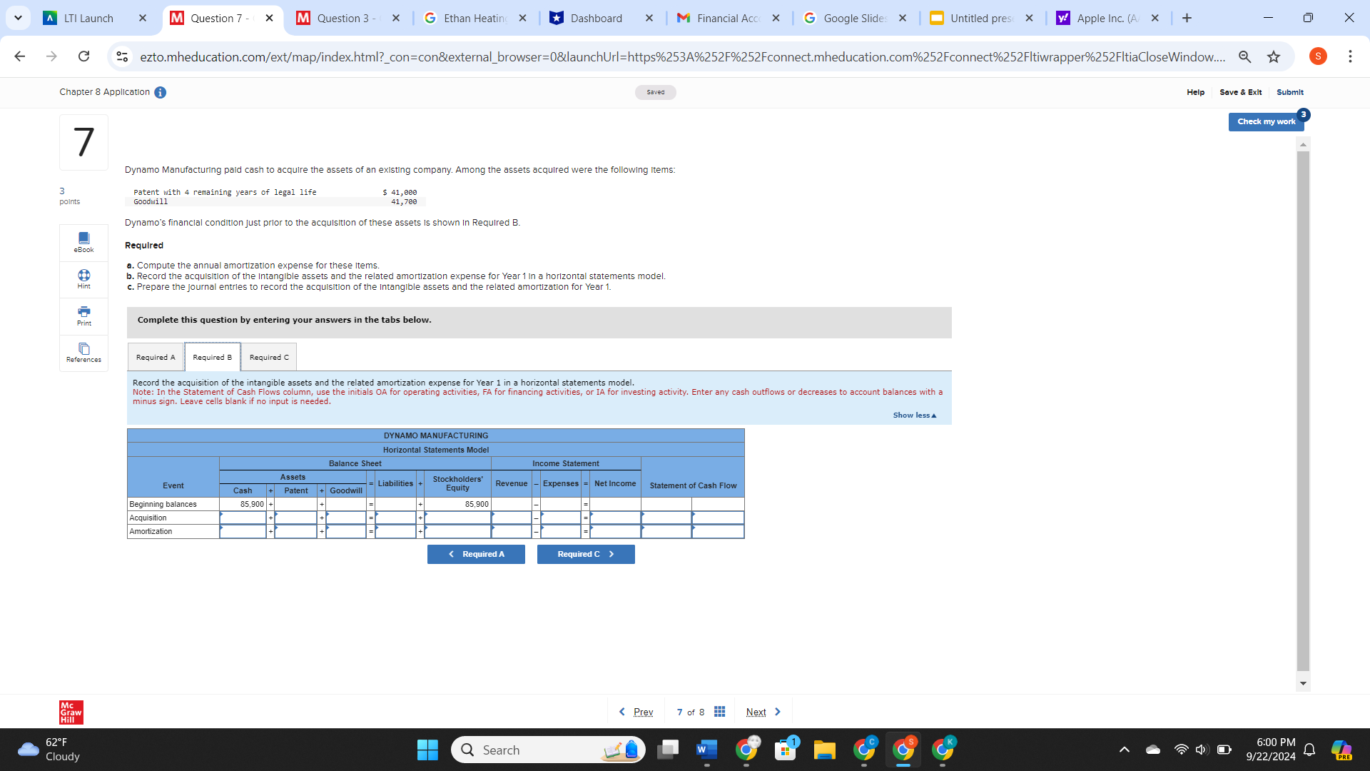 CH. 8 APPLICATION question 3 v I maunch x [