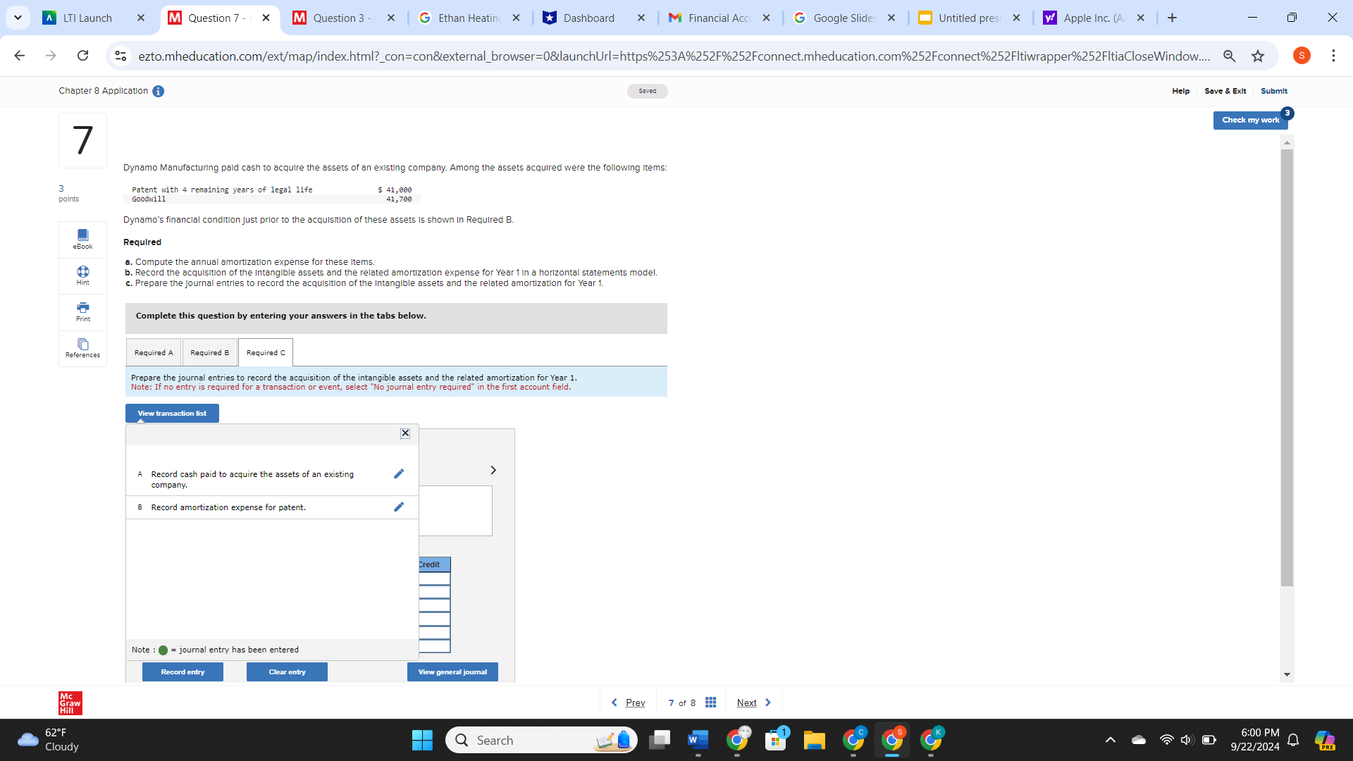 CH. 8 APPLICATION question 3 v I maunch x [