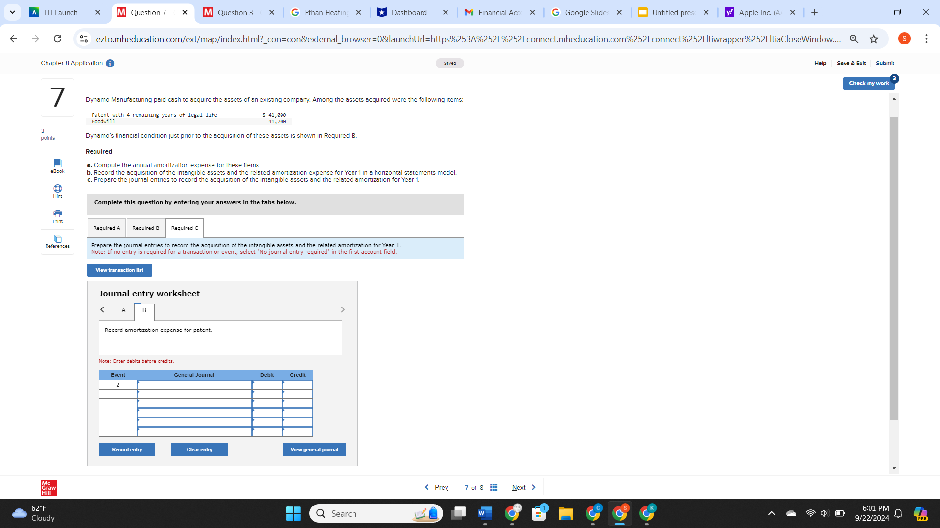 CH. 8 APPLICATION question 3 v I maunch x [