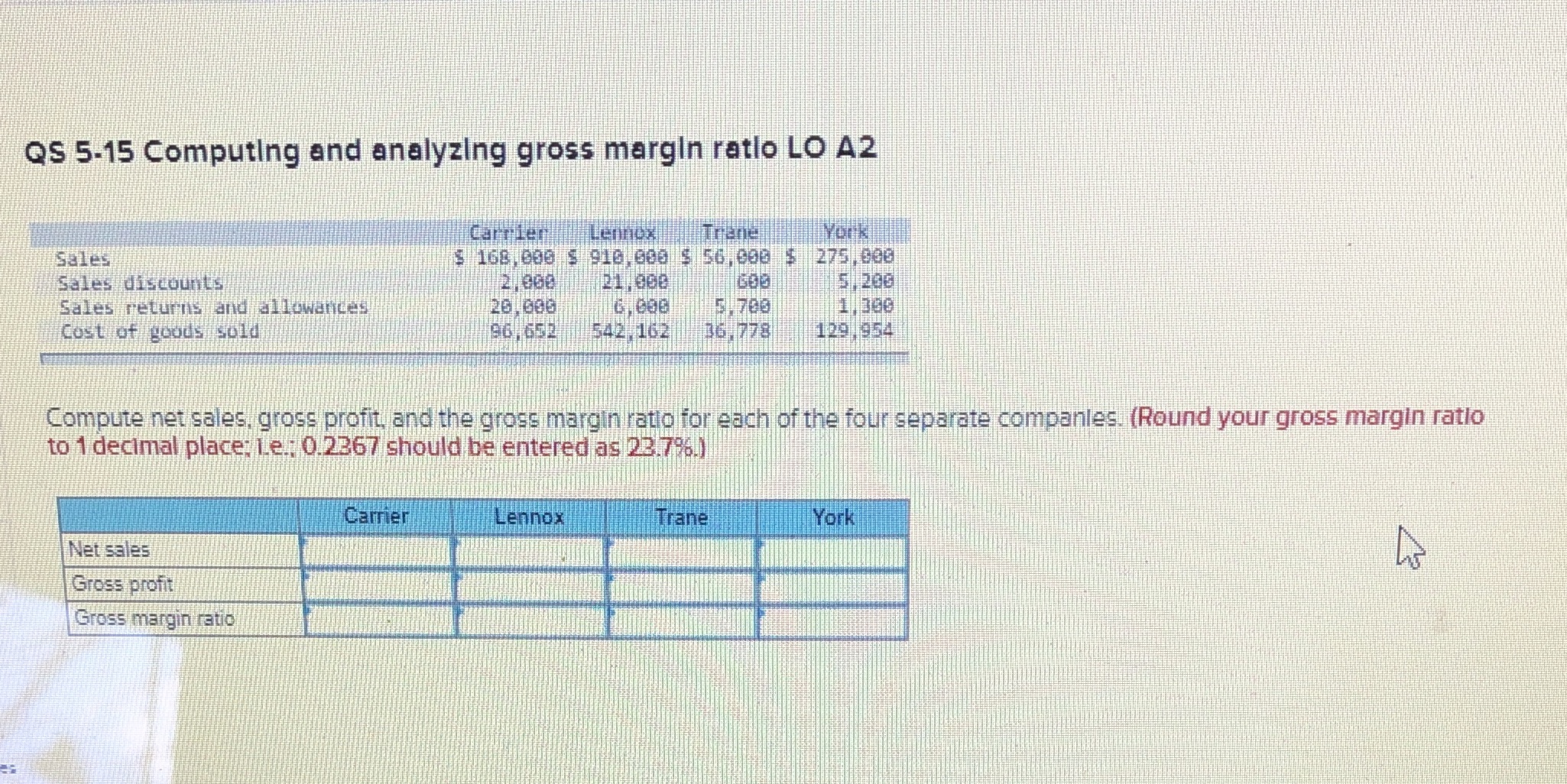 11 QS 5-15 Computing and analyzing gross margin