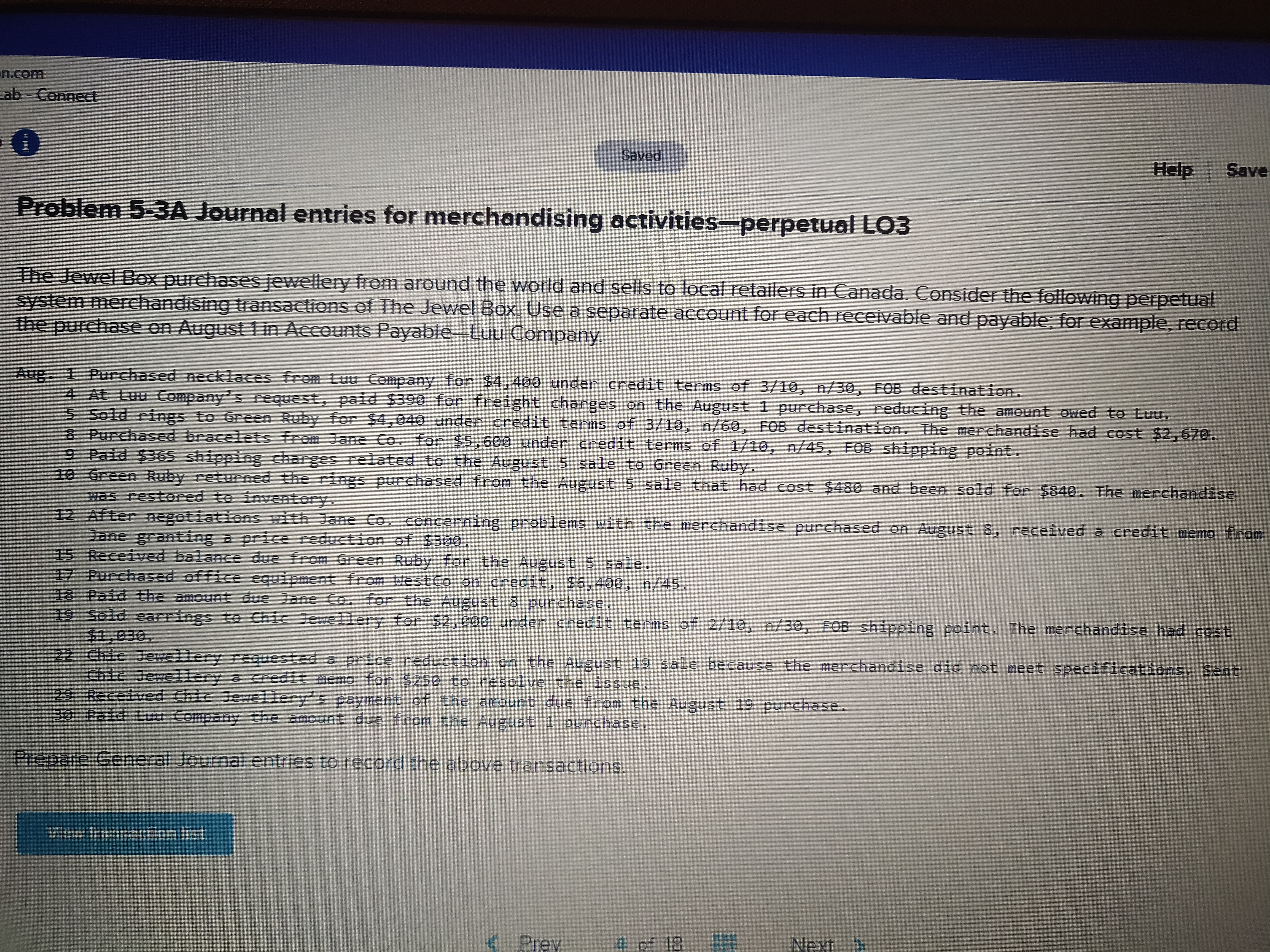 n.com ab - Connect Saved Help Save Problem 5-3A