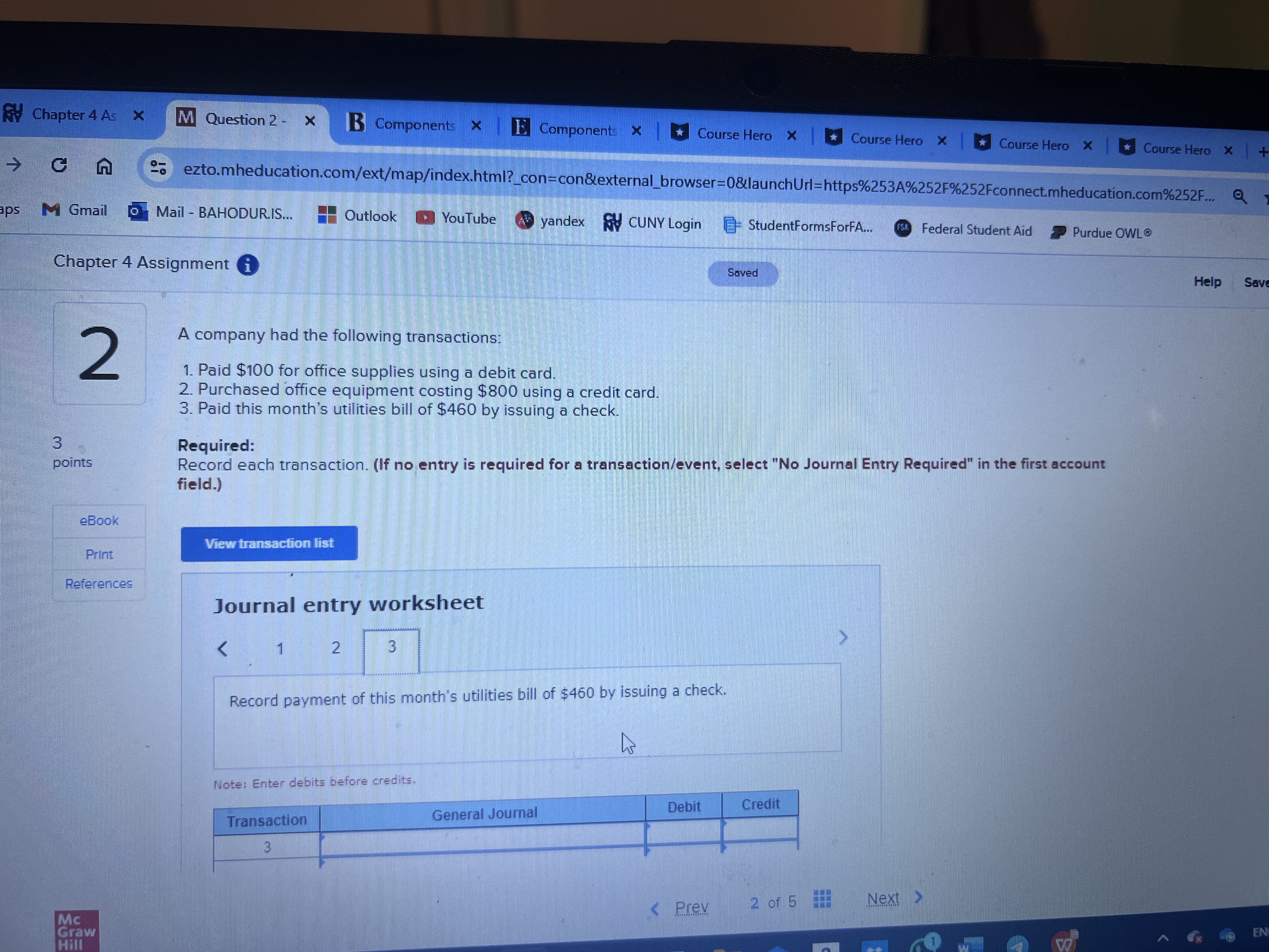 * Course Hero X -> CA