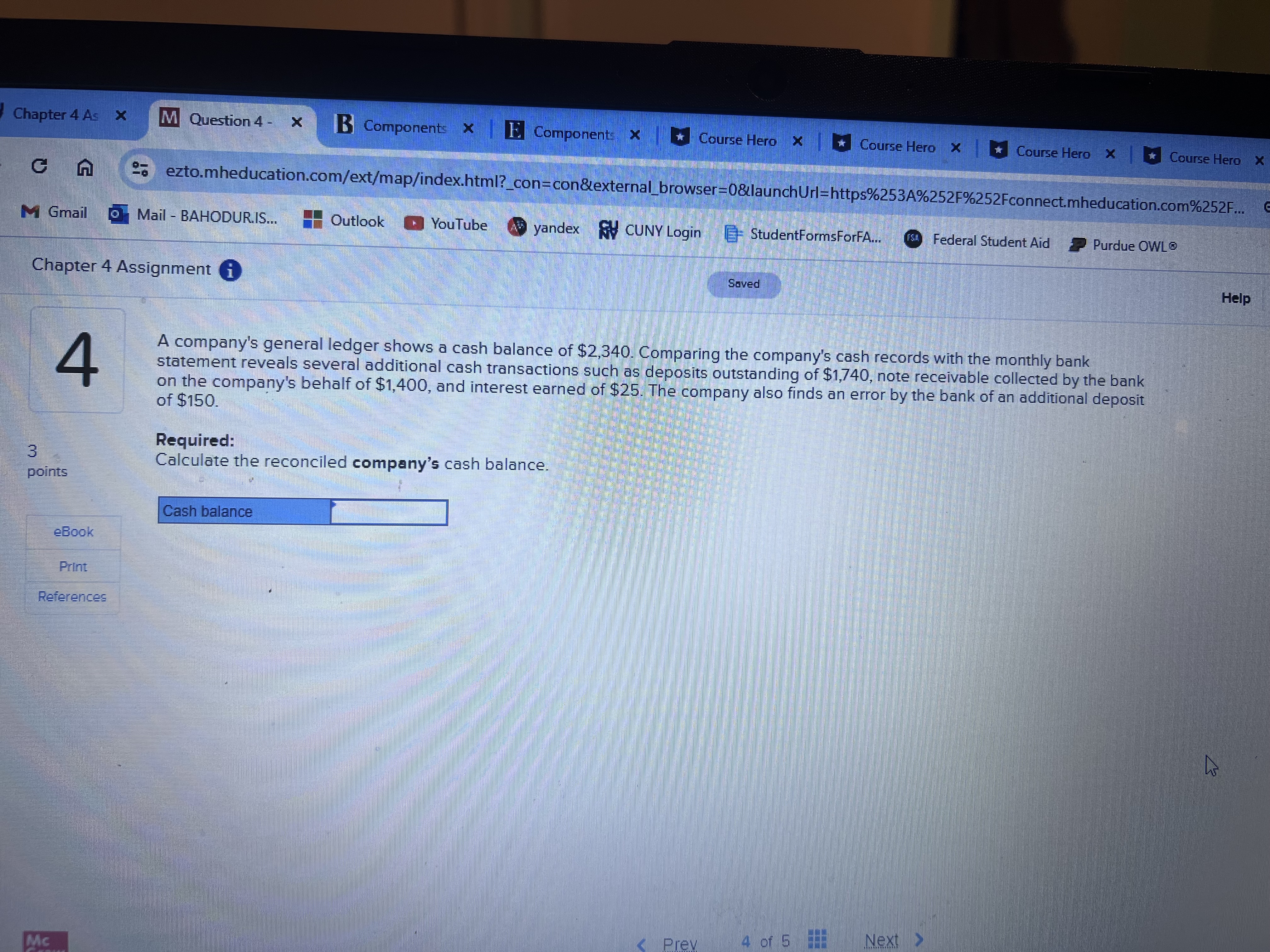 * Course Hero X -> CA