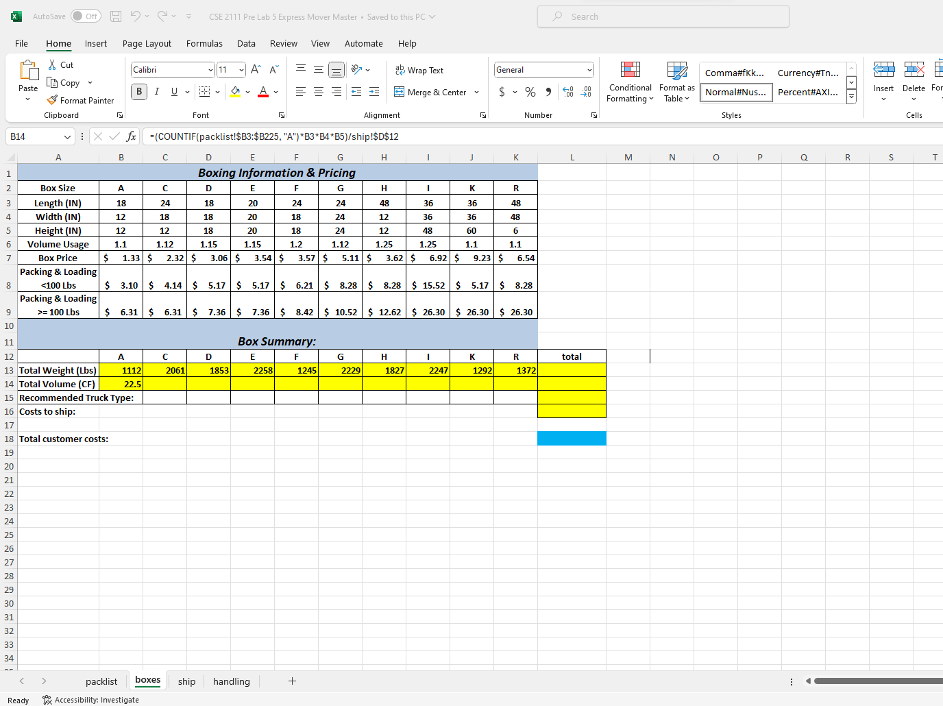 * AutoSave Off) H . = CSE 2111 Pre Lab 5 Express