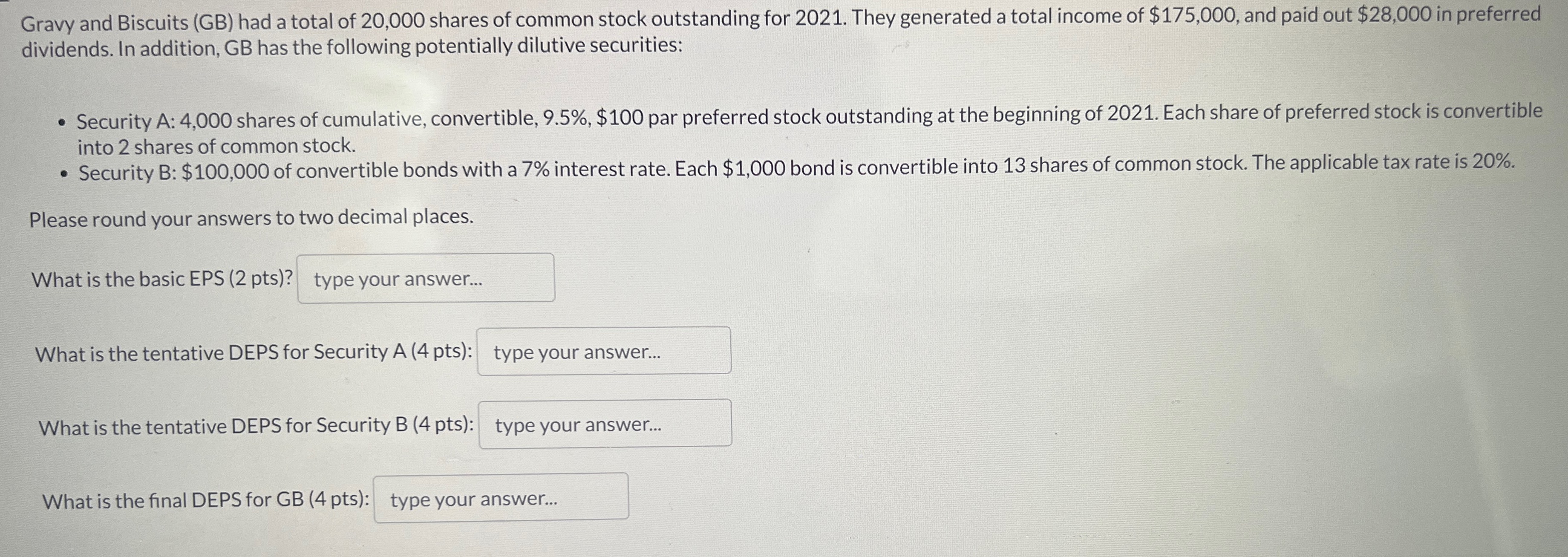 Gravy and Biscuits (GB) had a total of 20,000