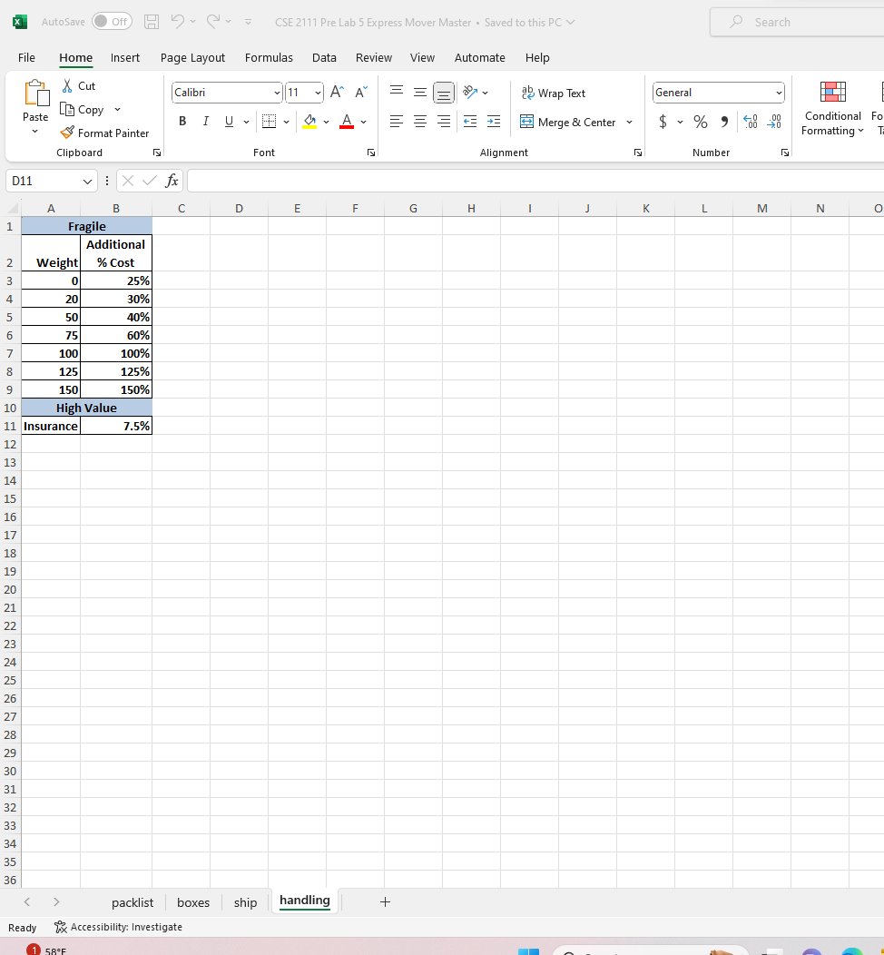 * AutoSave Off) H . = CSE 2111 Pre Lab 5 Express