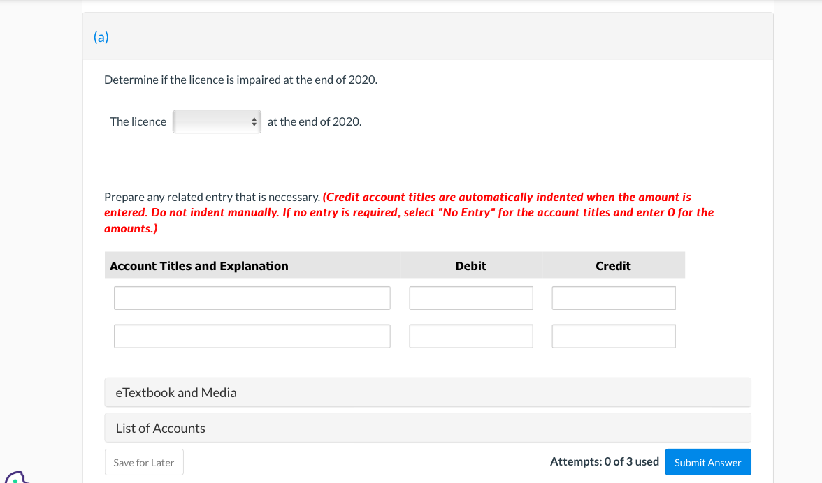 (a) Determine if the licence is impaired at the