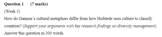 Question 1 (7 marks) (Week 3) How do