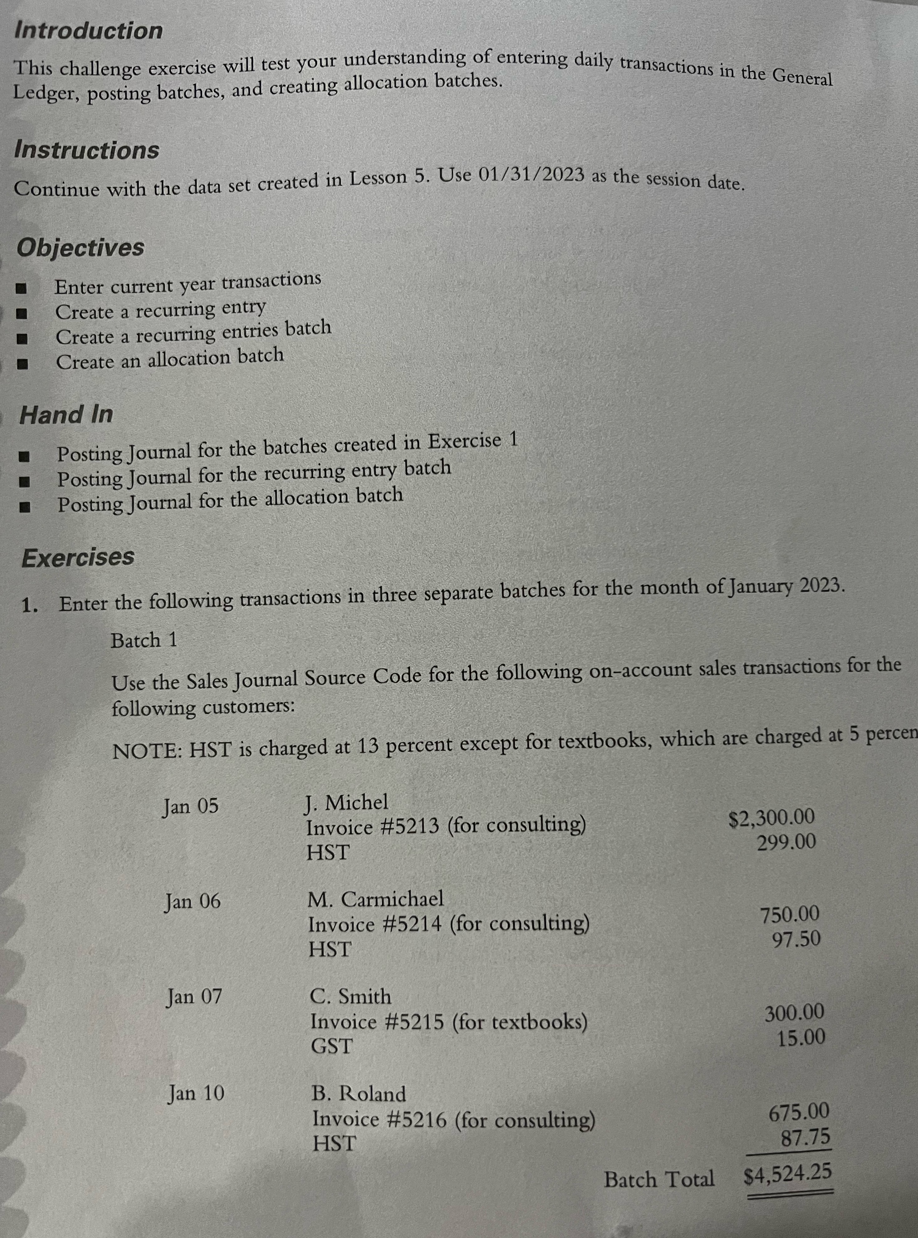 Lesson 6 challenge exercise Introduction This