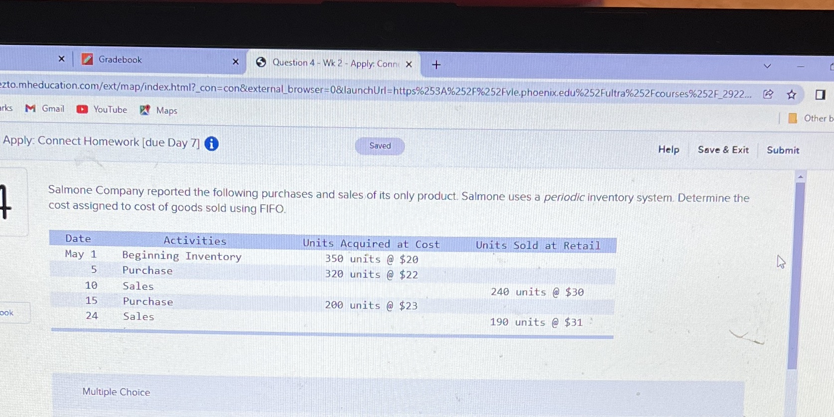 X Gradebook X Question 4 - Wk 2 - Apply: Conni X