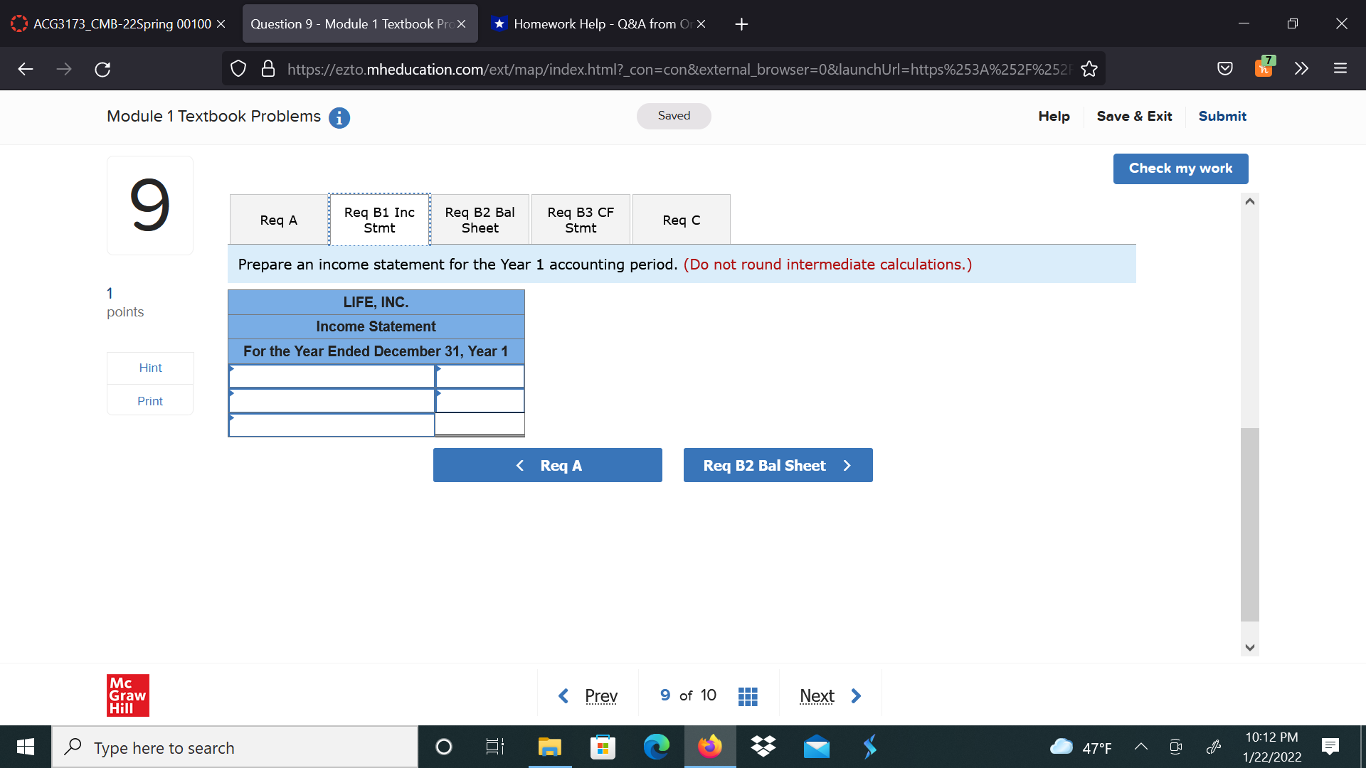 1737CME'rZZSpring Question 53 . Module 1 Textbook