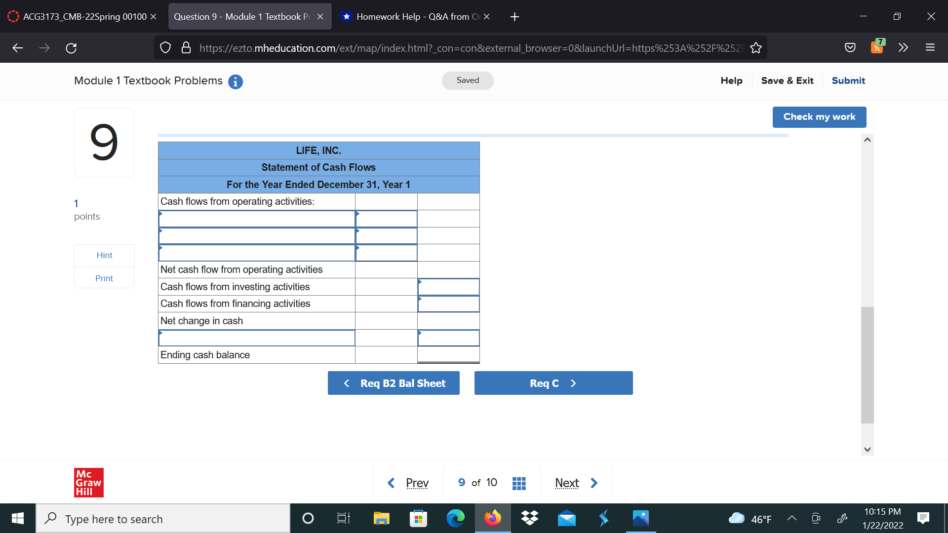 1737CME'rZZSpring Question 53 . Module 1 Textbook