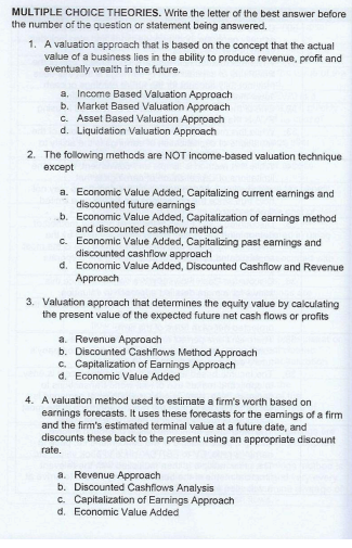 ANSWER STATEMENT 30. Capitalized earnings only