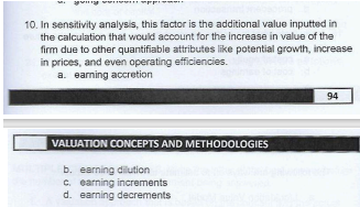 ANSWER STATEMENT 30. Capitalized earnings only